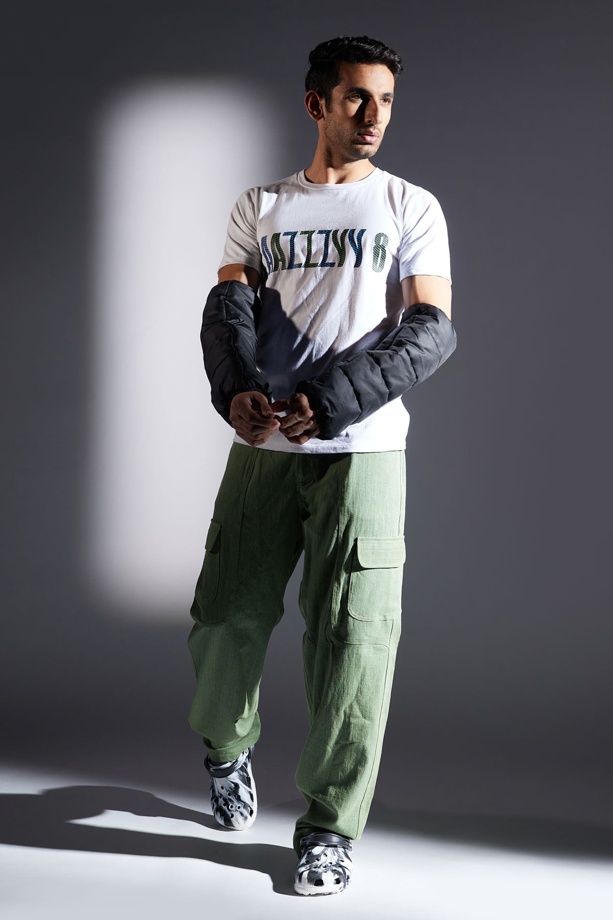 Lazzy 8 Print White T-shirt for Men